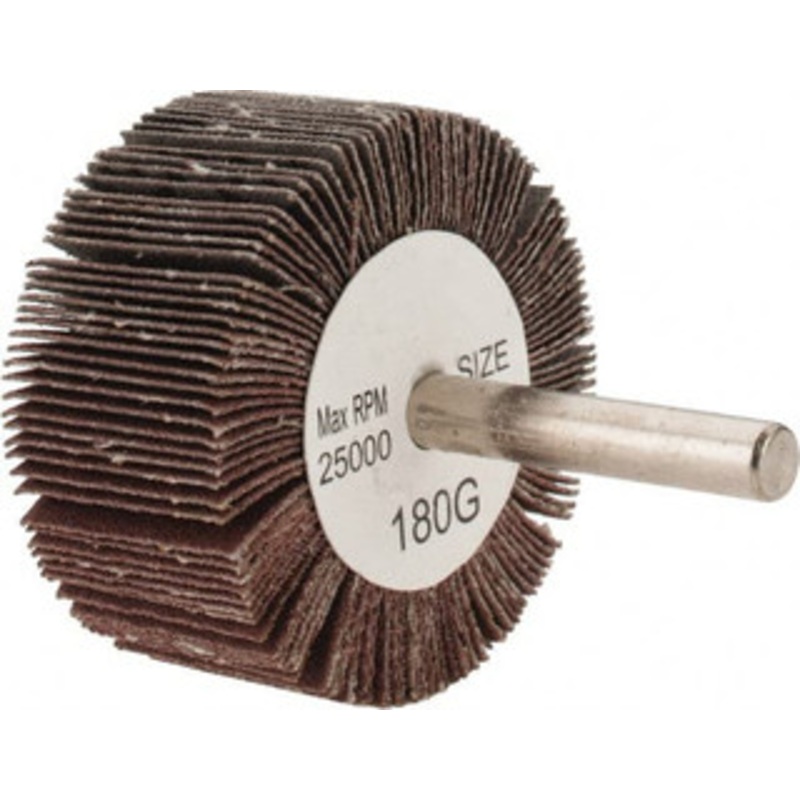 Tru-Maxx 2 Diam x 1 Face Width, Very Fine Aluminum Oxide Coated Mounted Flap Wheel 1/4 Shank Mount, 180 Grit, 25,000 Max RPM SZMFW7180 – 87661211