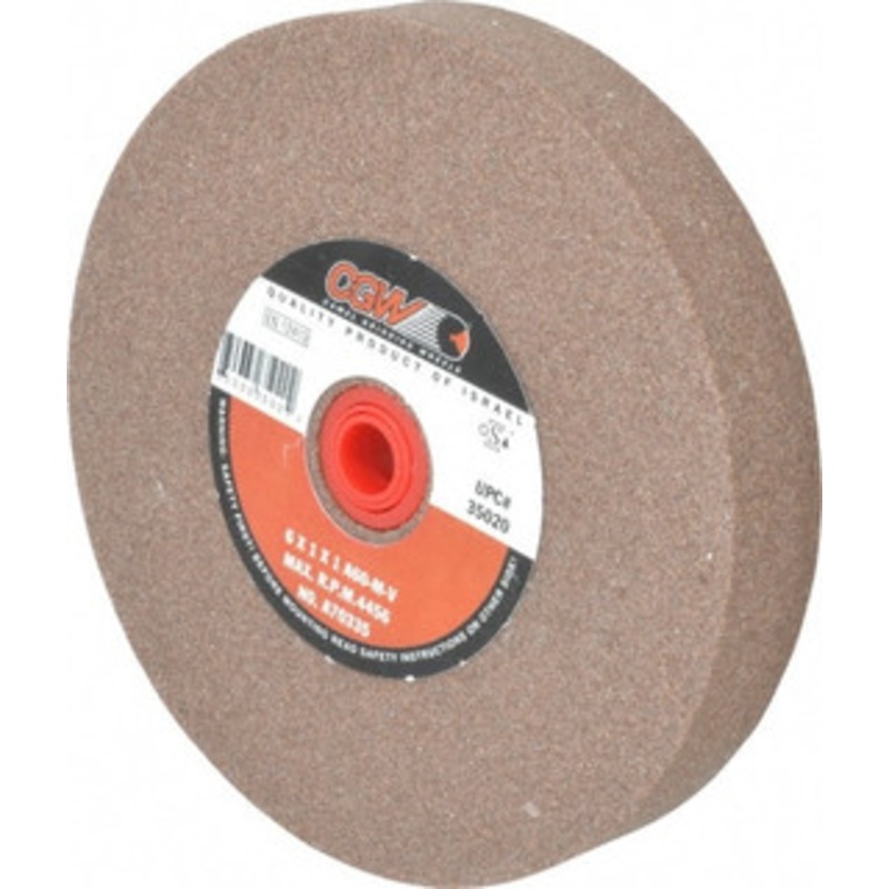 CGW Abrasives 60 Grit Aluminum Oxide Bench & Pedestal Grinding Wheel 6 Diam x 1 Hole x 1 Thick, 4456 Max RPM, M Hardness, Medium Grade , Vitrified Bond 35020 – 03586658