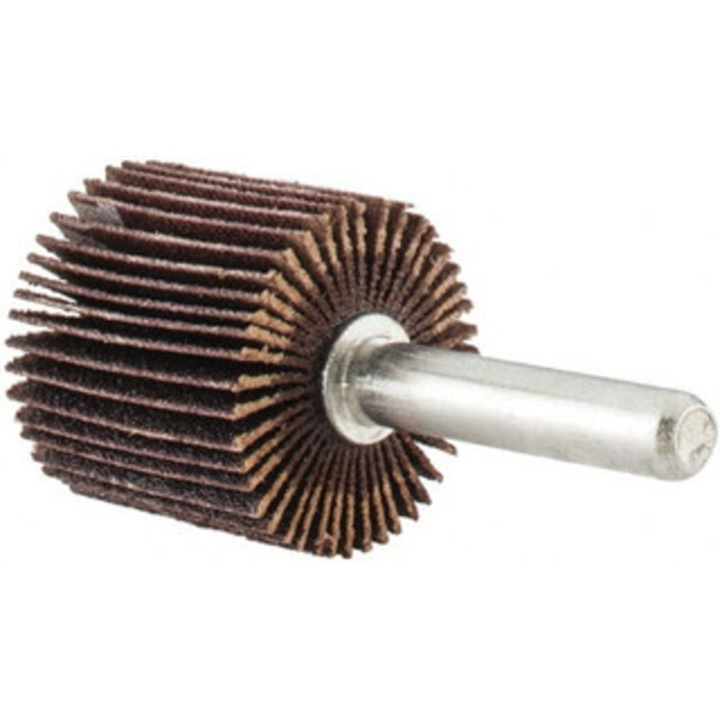 Norton 1 Diam x 1 Face Width, Fine Aluminum Oxide Coated Mounted Flap Wheel 1/4 Shank Mount, 120 Grit, Cloth Backing, 30,000 Max RPM 63642502582 – 04122008