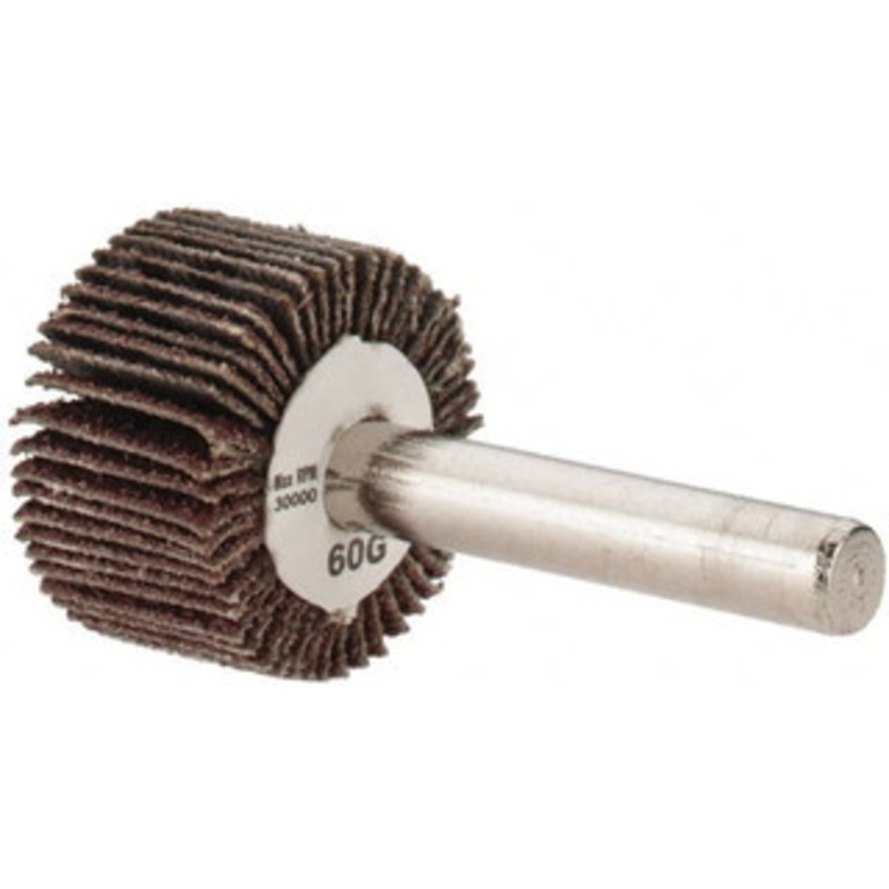 Tru-Maxx 1 Diam x 5/8 Face Width, Medium Aluminum Oxide Coated Mounted Flap Wheel 1/4 Shank Mount, 60 Grit, 30,000 Max RPM SZMFW160 – 87661526