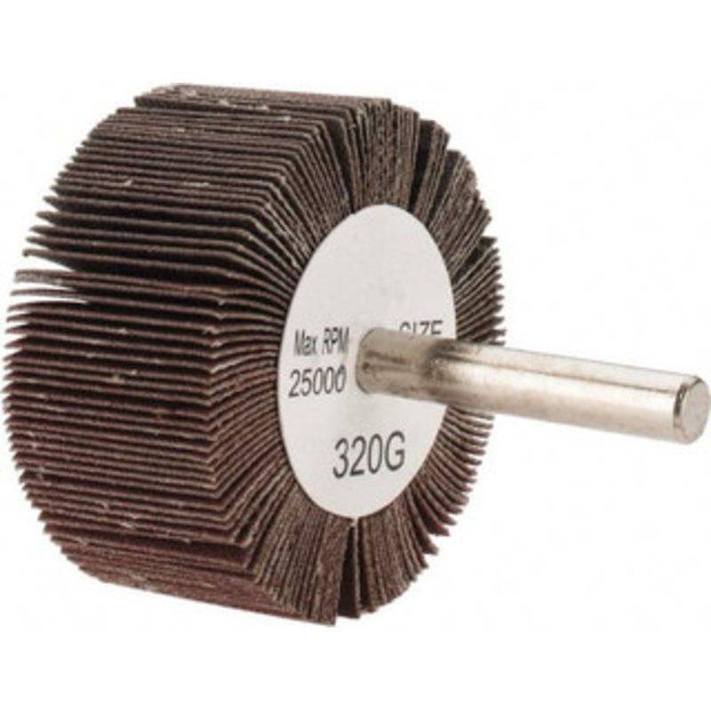 Tru-Maxx 2 Diam x 1 Face Width, Extra Fine Aluminum Oxide Coated Mounted Flap Wheel 1/4 Shank Mount, 320 Grit, 25,000 Max RPM SZMM4320 – 87661328