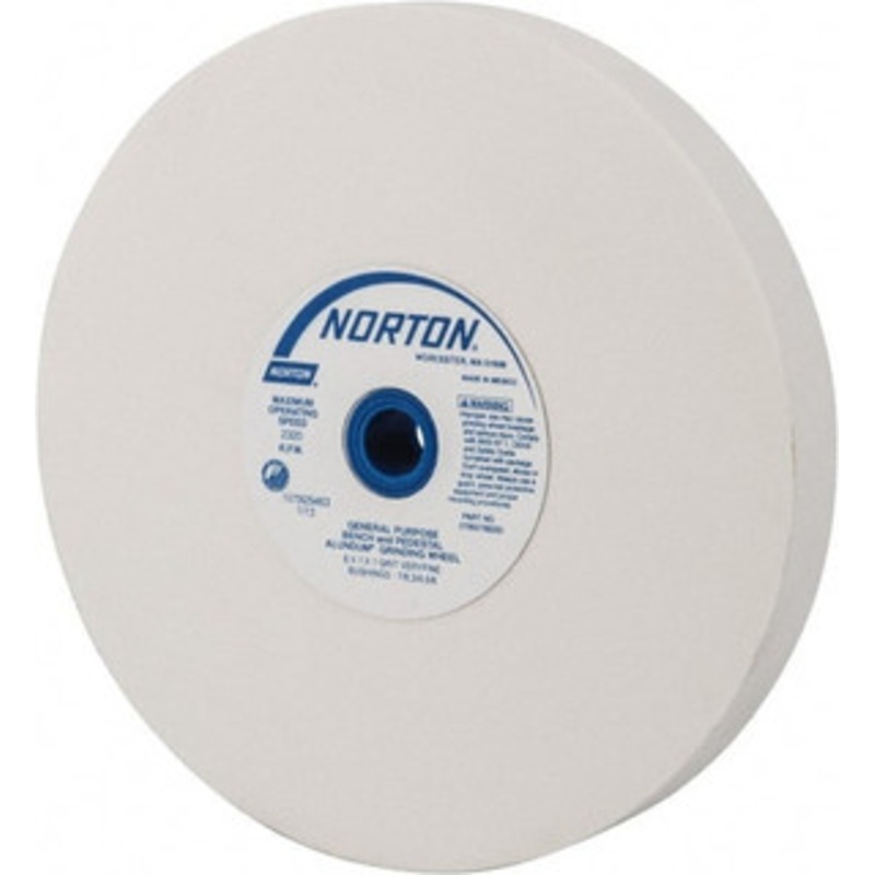 Norton 150 Grit Aluminum Oxide Bench & Pedestal Grinding Wheel 8 Diam x 1 Hole x 1 Thick, 3600 Max RPM, J Hardness, Very Fine Grade , Vitrified Bond 07660788283 – 07554652
