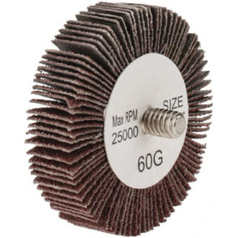 Tru-Maxx 2 Diam x 1/2 Face Width, Medium Aluminum Oxide Coated Mounted Flap Wheel 1/4-20 Threaded Mount, 60 Grit, 25,000 Max RPM SZQC660 – 87656872