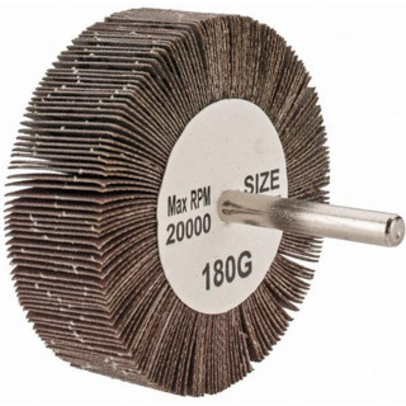 Tru-Maxx 3 Diam x 1 Face Width, Very Fine Aluminum Oxide Coated Mounted Flap Wheel 1/4 Shank Mount, 180 Grit, 20,000 Max RPM SZMFW13180 – 87661708