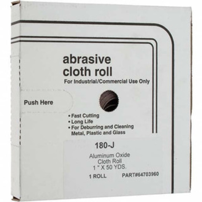 Value Collection 1 x 50 Yd 180 Grit Aluminum Oxide Shop Roll Very Fine Grade, J Weighted Cloth Backing 301430 – 64703960