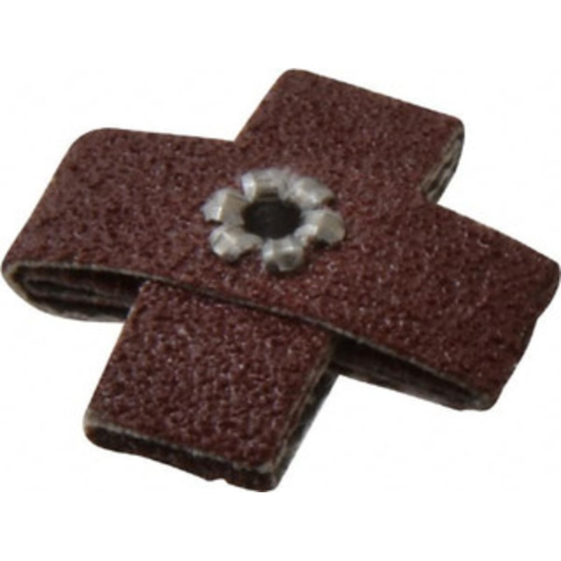 Made in USA 60 Grit, Medium Grade, Aluminum Oxide Cross Pad 1 Long x 3/8 Wide x 3/8 Thick, Cloth Backed, J Backing Weight, 8 Ply, 24,000 Max RPM 809775-69336 – 88016852
