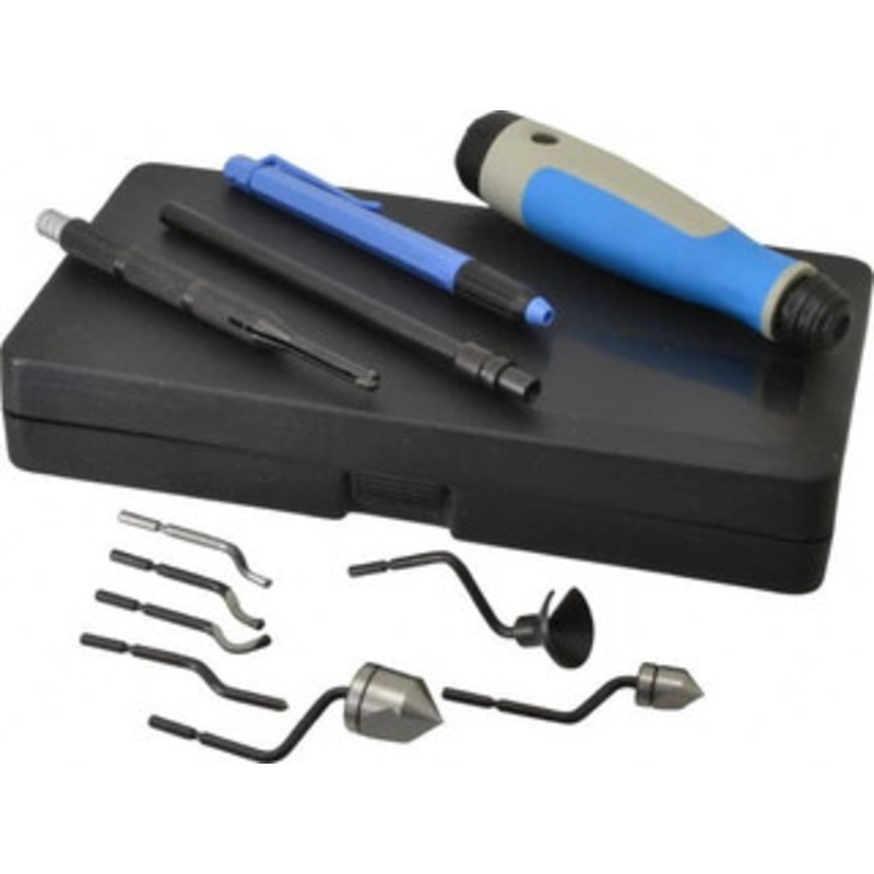 Noga 11 Piece High Speed Steel Hand Deburring Tool Set Blade Type S10, S20, S30, Holder Type S, For Holes, Straight Edges, Curved Edges NG9300 – 85424570