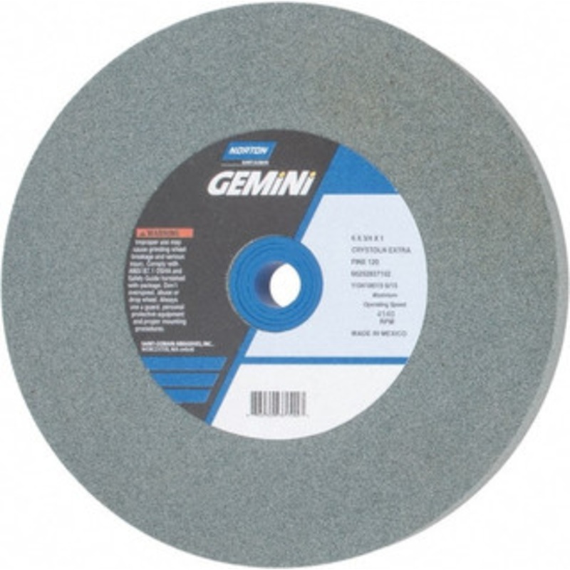 Norton 120 Grit Silicon Carbide Bench & Pedestal Grinding Wheel 6 Diam x 1 Hole x 3/4 Thick, 4140 Max RPM, Fine Grade 66252837192 – 75942185