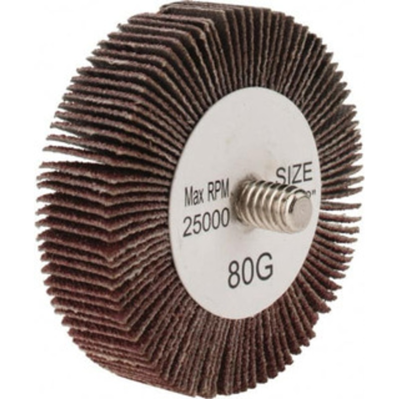 Tru-Maxx 2 Diam x 1/2 Face Width, Medium Aluminum Oxide Coated Mounted Flap Wheel 1/4-20 Threaded Mount, 80 Grit, 25,000 Max RPM SZQC680 – 87656864
