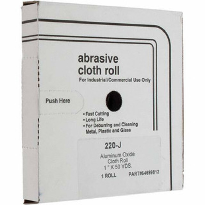 Value Collection 1 x 50 Yd 220 Grit Aluminum Oxide Shop Roll Very Fine Grade, J Weighted Cloth Backing 301420 – 64699812