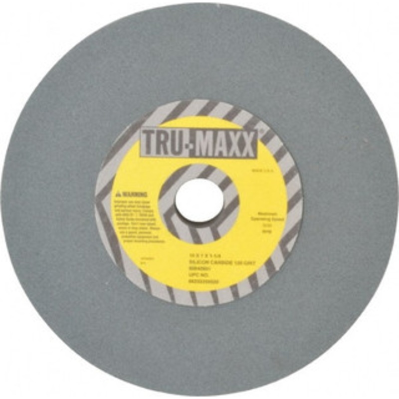 Tru-Maxx 120 Grit Silicon Carbide Bench & Pedestal Grinding Wheel 10 Diam x 1-1/4 Hole x 1 Thick, 3250 Max RPM, K Hardness, Fine Grade , Vitrified Bond 66253259539 – 85642601