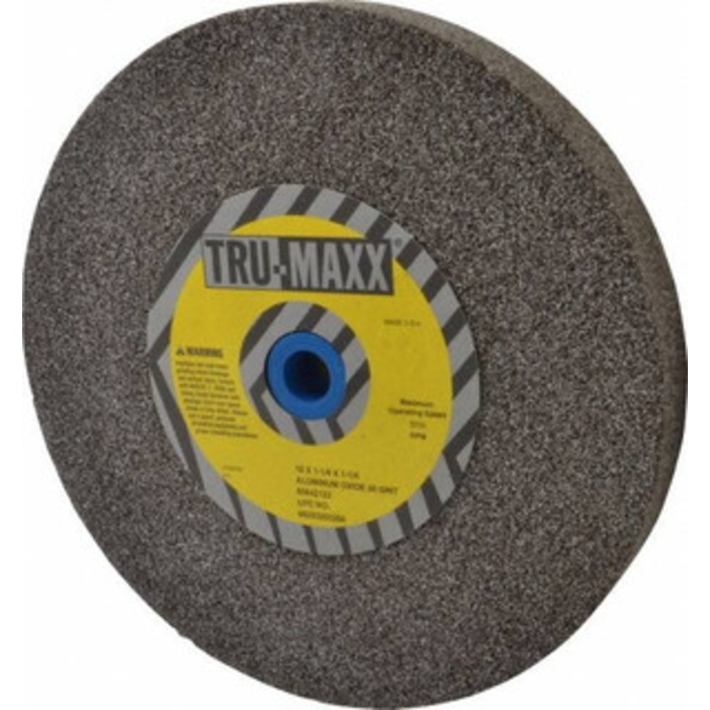 Tru-Maxx 36 Grit Aluminum Oxide Bench & Pedestal Grinding Wheel 10 Diam x 1-1/4 Hole x 1-1/4 Thick, 3250 Max RPM, O Hardness, Very Coarse Grade , Vitrified Bond 66253255256 – 85642122