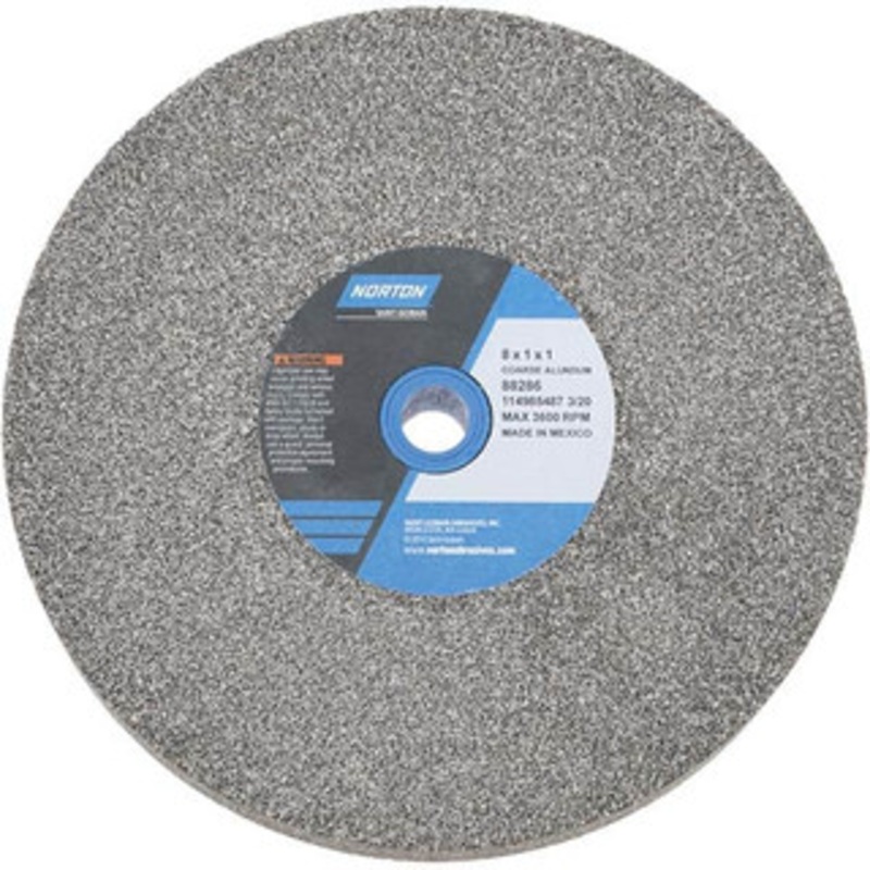 Norton 36 Grit Aluminum Oxide Bench & Pedestal Grinding Wheel 8 Diam x 1 Hole x 1 Thick, 3600 Max RPM, Very Coarse/Coarse Grade 07660788286 – 75941427