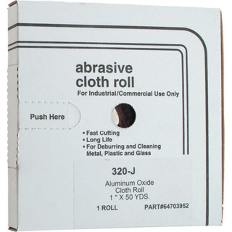 Value Collection 1 x 50 Yd 320 Grit Aluminum Oxide Shop Roll Extra Fine Grade, J Weighted Cloth Backing 301390 – 64703952