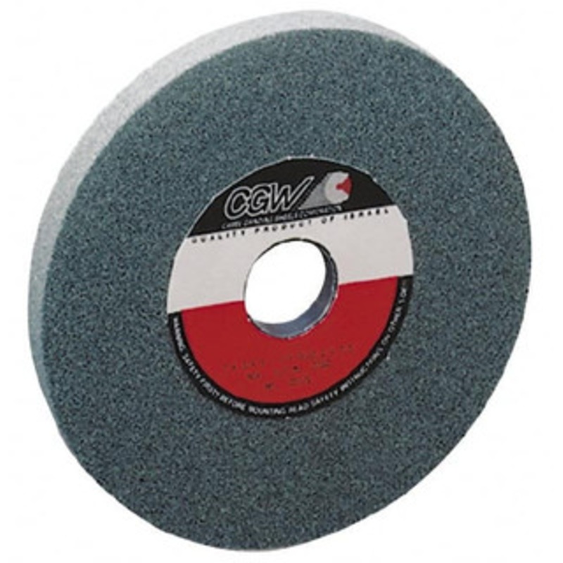 CGW Abrasives 100 Grit Silicon Carbide Bench & Pedestal Grinding Wheel 6 Diam x 1 Hole x 1 Thick, 4456 Max RPM, I Hardness, Fine Grade , Vitrified Bond 38509 – 83269100