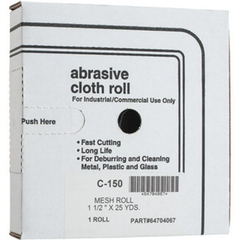 Made in USA 1-1/2 x 25 Yd 150 Grit Silicon Carbide Shop Roll Fine Grade, Screen Roll Backing 307120 – 64704067