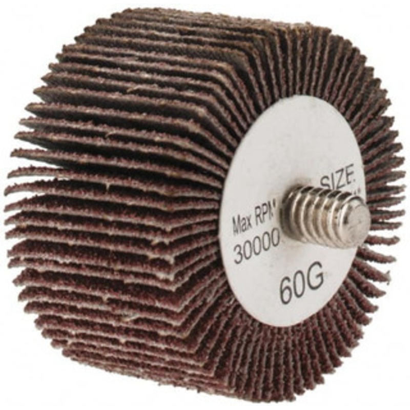 Tru-Maxx 1-1/2 Diam x 1 Face Width, Medium Aluminum Oxide Coated Mounted Flap Wheel 1/4-20 Threaded Mount, 60 Grit, 30,000 Max RPM SZQC560 – 87656914