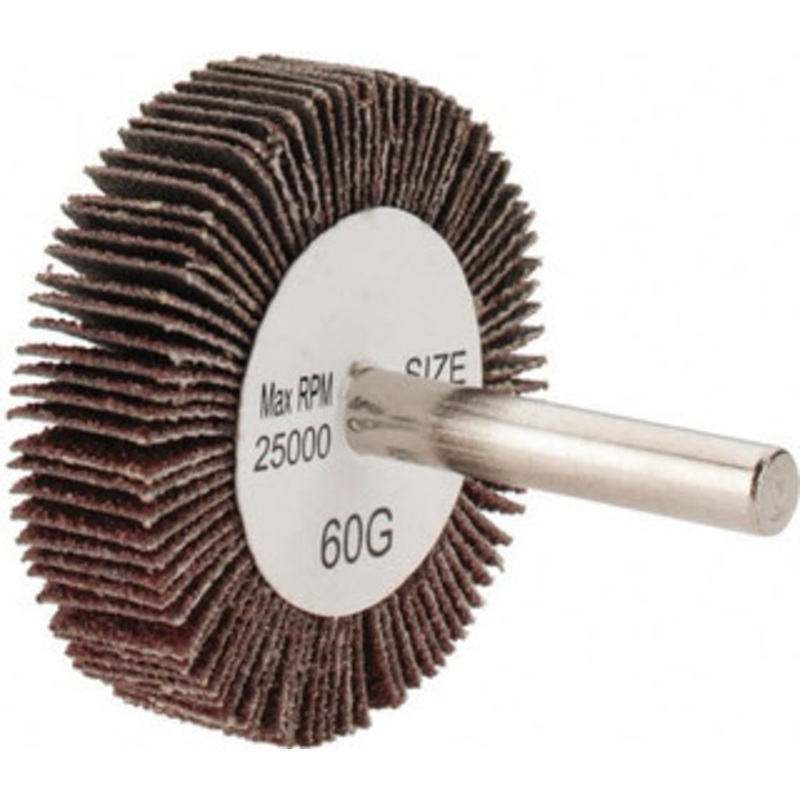 Tru-Maxx 2 Diam x 1/2 Face Width, Medium Aluminum Oxide Coated Mounted Flap Wheel 1/4 Shank Mount, 60 Grit, 25,000 Max RPM SZMFW560 – 87661377