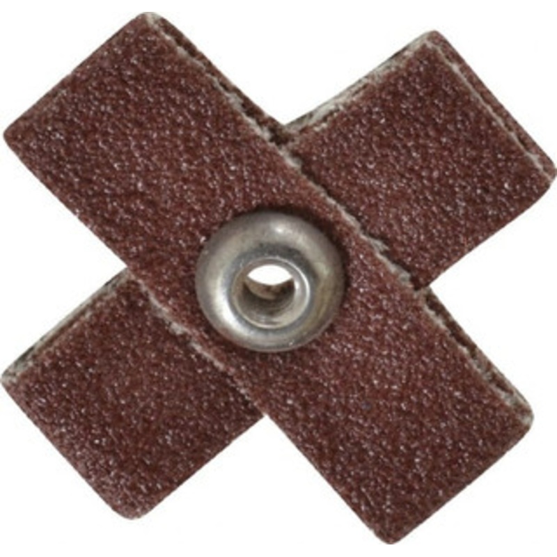 Made in USA 60 Grit, Medium Grade, Aluminum Oxide Cross Pad 1-1/2 Long x 1/2 Wide x 1/2 Thick, Cloth Backed, J Backing Weight, 8 Ply, 24,000 Max RPM 809775-69366 – 88016894