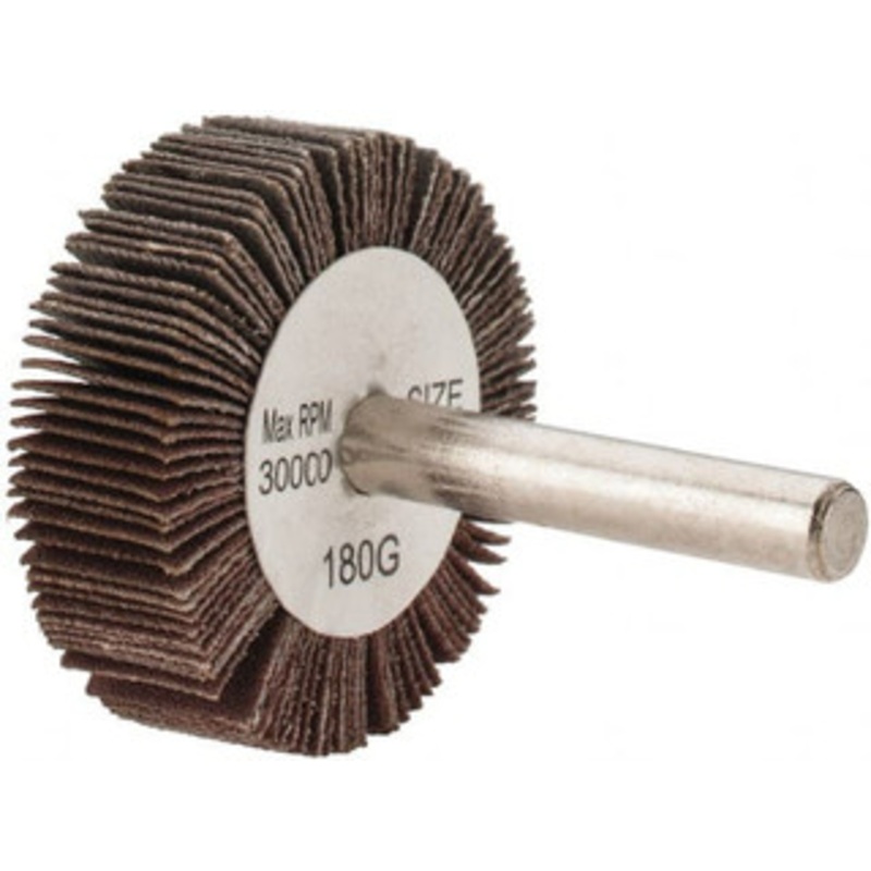Tru-Maxx 1-1/2 Diam x 1/2 Face Width, Very Fine Aluminum Oxide Coated Mounted Flap Wheel 1/4 Shank Mount, 180 Grit, 30,000 Max RPM SZMM3180 – 87661567