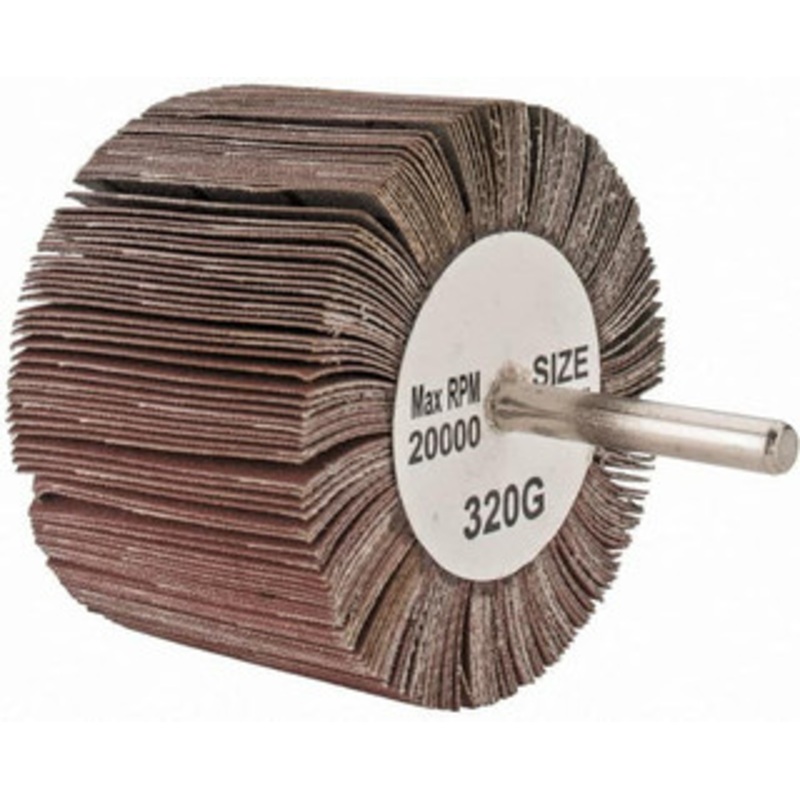 Tru-Maxx 3 Diam x 2 Face Width, Extra Fine Aluminum Oxide Coated Mounted Flap Wheel 1/4 Shank Mount, 320 Grit, 20,000 Max RPM SZMTD1320 – 87661617