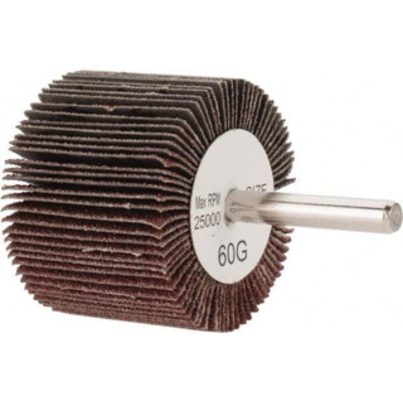 Tru-Maxx 2 Diam x 1-1/2 Face Width, Medium Aluminum Oxide Coated Mounted Flap Wheel 1/4 Shank Mount, 60 Grit, 25,000 Max RPM SZMFW860 – 87661187