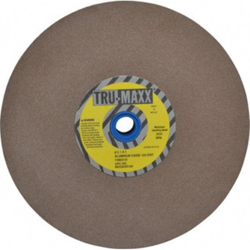 Tru-Maxx 120 Grit Aluminum Oxide Bench & Pedestal Grinding Wheel 8 Diam x 1 Hole x 1 Thick, 3600 Max RPM, O Hardness, Fine Grade , Vitrified Bond 66253255169 – 74855131