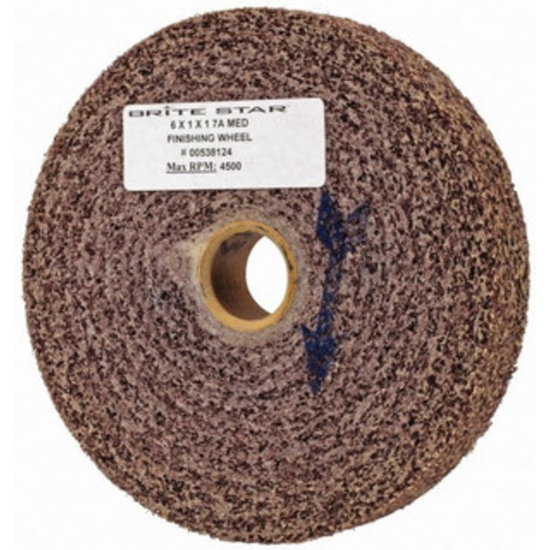 Made in USA 6 Diam, 1 Face Width, 1 Center Hole, Medium Grade, Aluminum Oxide Deburring Wheel Convolute, Medium Density 7 Grade, 4,500 RPM 6X1X1 T100 7A M – 00538124