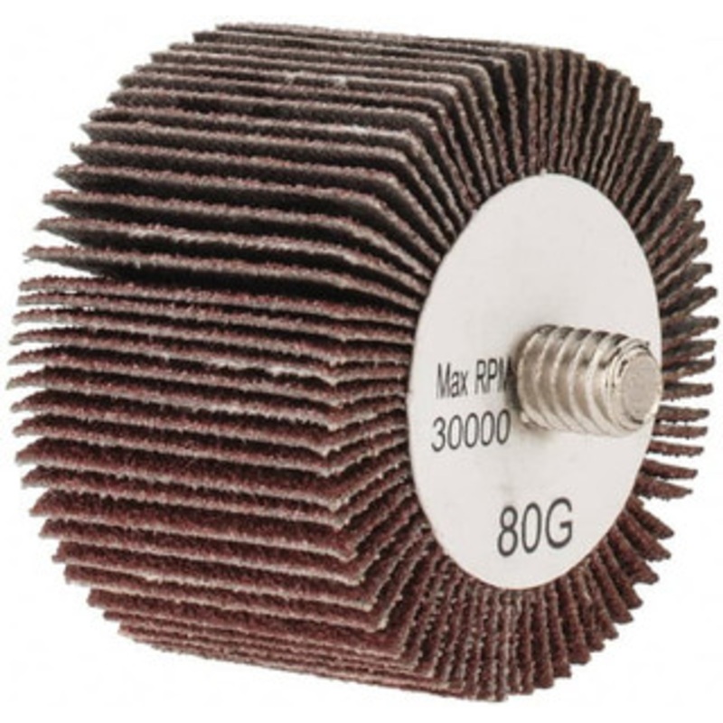 Tru-Maxx 1-1/2 Diam x 1 Face Width, Medium Aluminum Oxide Coated Mounted Flap Wheel 1/4-20 Threaded Mount, 80 Grit, 30,000 Max RPM SZQC580 – 87656906