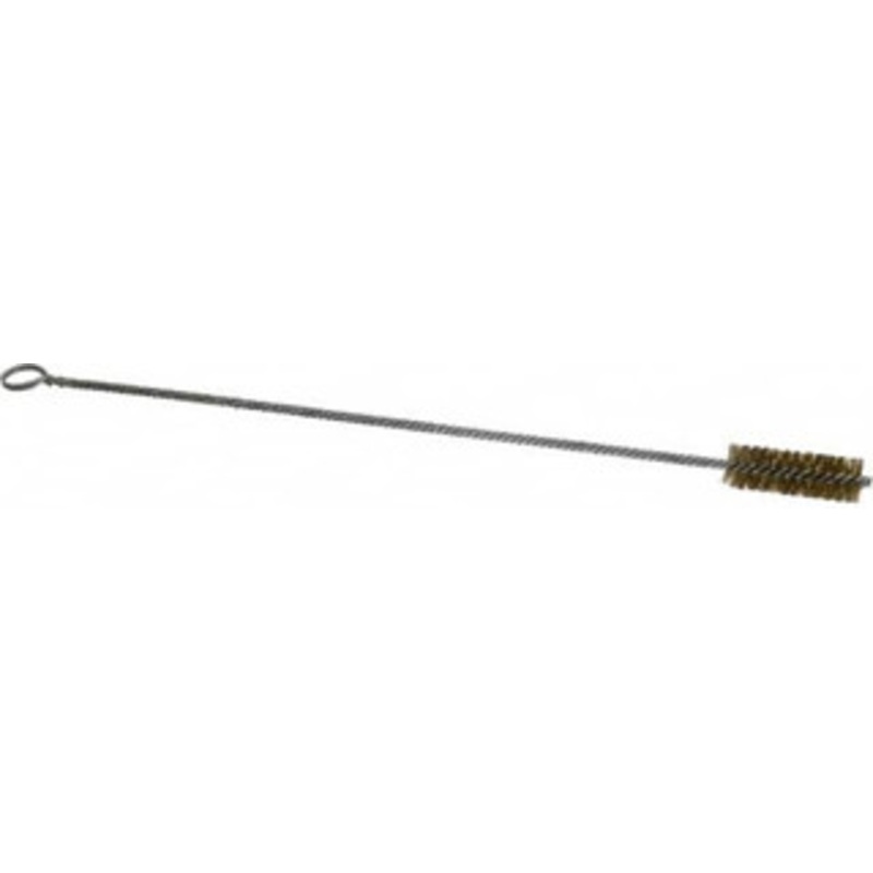 Made in USA 2-1/2 Long x 7/8 Diam Brass Twisted Wire Bristle Brush Double Spiral, 18 OAL, 0.006 Wire Diam, 0.235 Shank Diam 09-231418 – 03716750