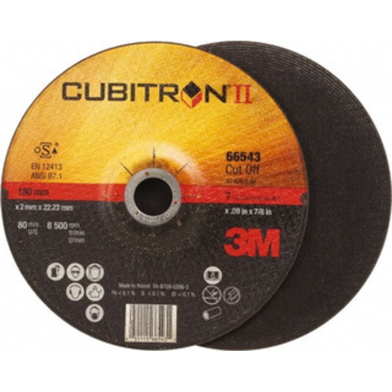 3M 60 Grit, 7 Wheel Diam, 7/8 Arbor Hole, Type 27 Depressed Center Wheel Ceramic, Resinoid Bond, S Hardness, 8,500 Max RPM 7000119653 – 81680175