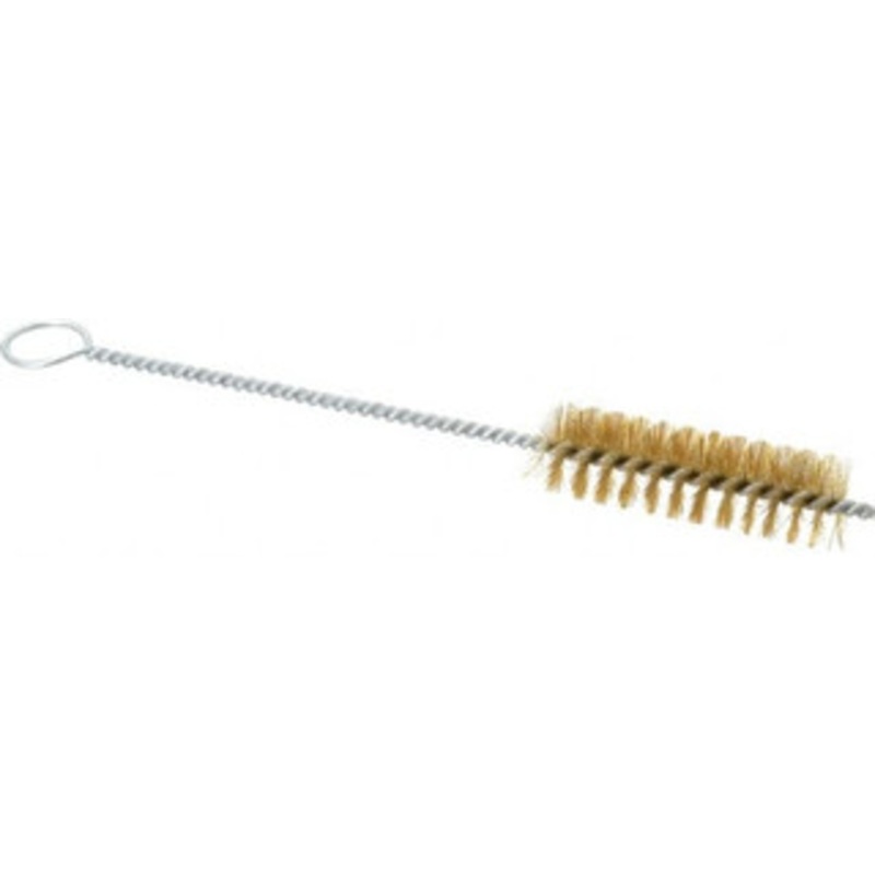PRO-SOURCE 3 Long x 15/16 Diam Brass Twisted Wire Bristle Brush Single Spiral, 10 OAL, 0.008 Wire Diam, 0.16 Shank Diam 05137 – 03716347