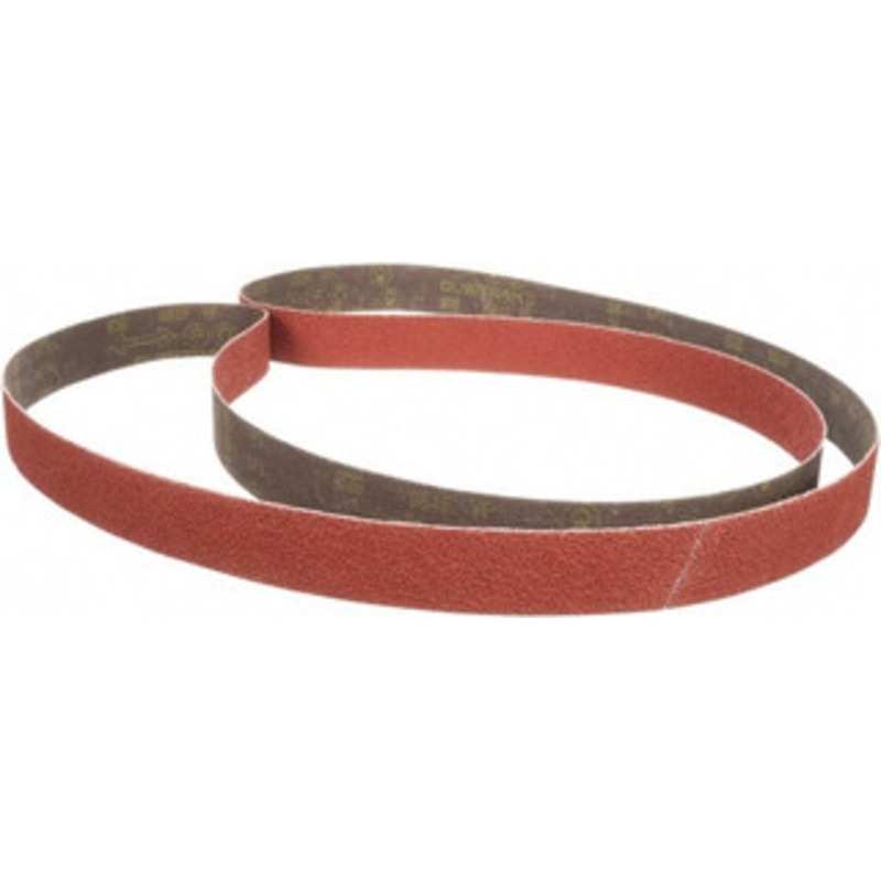 3M 1 Wide x 42 OAL, 120 Grit, Aluminum Oxide Abrasive Belt Aluminum Oxide, Coated, XF Weighted Cloth Backing, Series 384F 7010327803 – 32323669