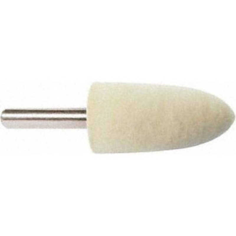Value Collection 1 Diam 1/4 Shank Diam Rock Hard Density Bullet Shaped Mounted Bob 2 Head Length, 2 Shank Length, Wool Felt 516167 – 91068064