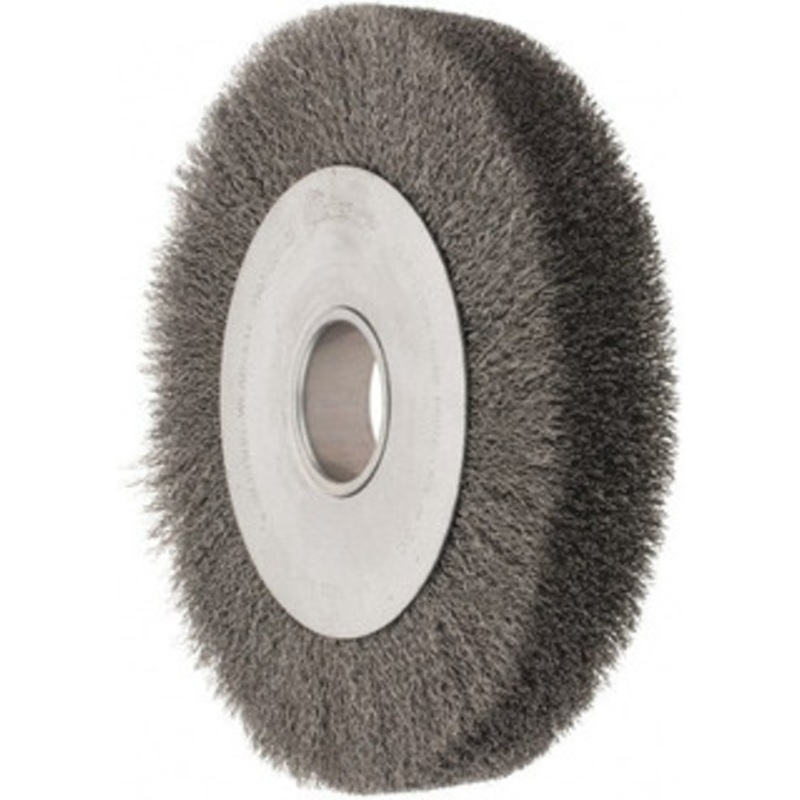 Weiler Abrasives 10 OD, 2 Arbor Hole, Crimped Steel Wheel Brush 1-5/8 Face Width, 1-7/8 Trim Length, 0.0118 Filament Diam, 4,000 RPM 93628 – 03596996