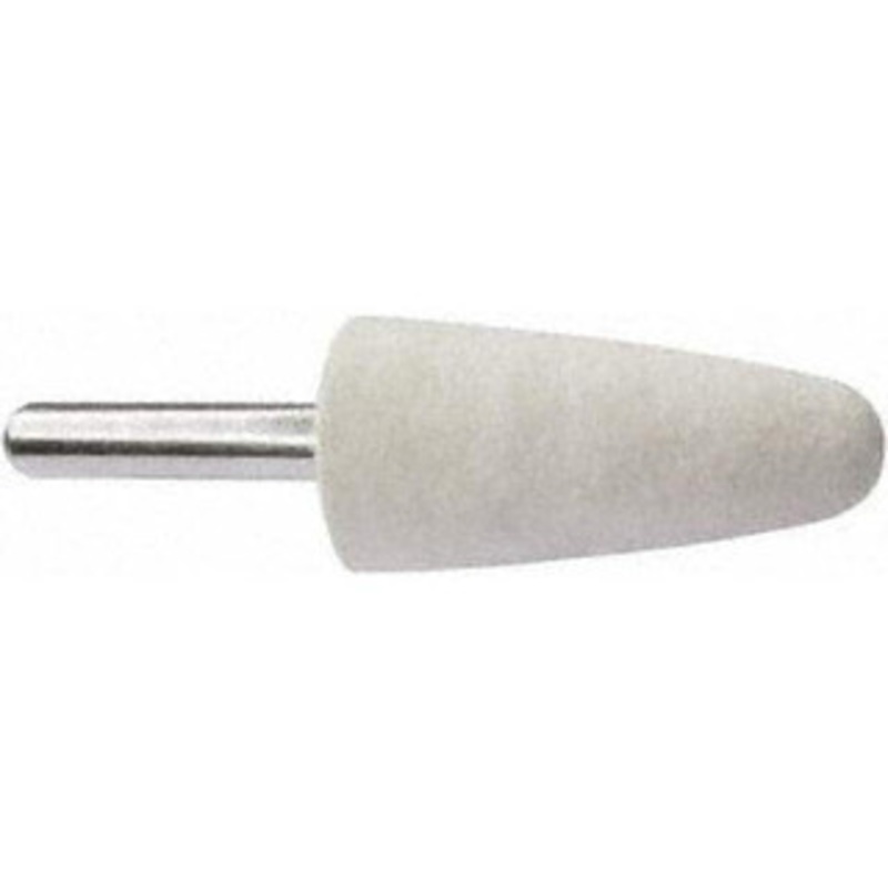 Value Collection 1 Diam 1/4 Shank Diam Rock Hard Density Conical Shaped Mounted Bob 2 Head Length, 2 Shank Length, Wool Felt 516150 – 91068460