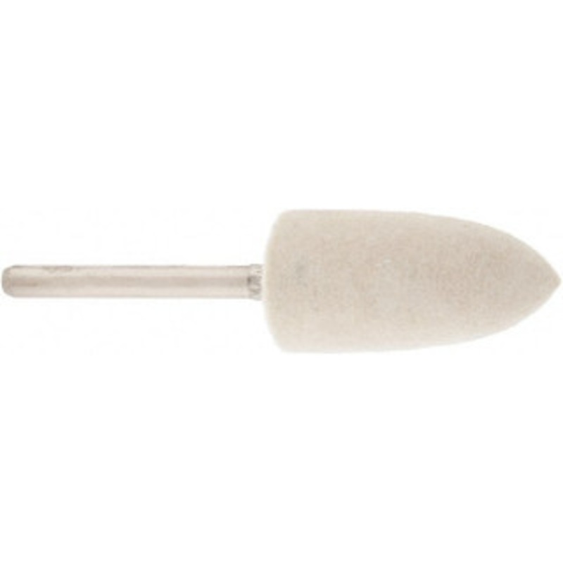 Value Collection 1/2 Diam 1/8 Shank Diam Hard Density Bullet Shaped Mounted Bob 1 Head Length, 2 Shank Length, Wool Felt 516160 – 91068122