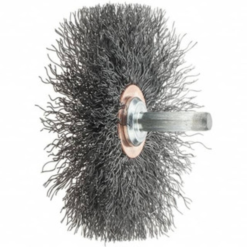 Tru-Maxx 3 OD, 1/4 Shank Diam, Crimped Steel Wheel Brush 1/2 Face Width, 1 Trim Length, 0.0118 Filament Diam, 20,000 RPM 88561 – 32246589