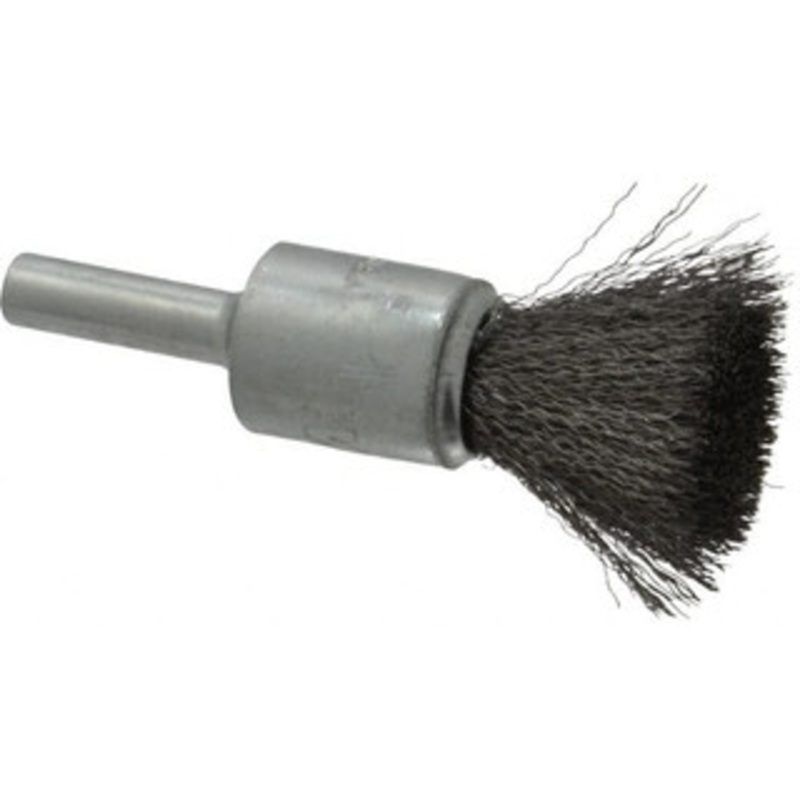Weiler Abrasives 1/2 Diam Steel Crimped End Brush 7/8 Trim Length, 1/4 Shank Diam, 25,000 Max RPM 90286 – 00462648