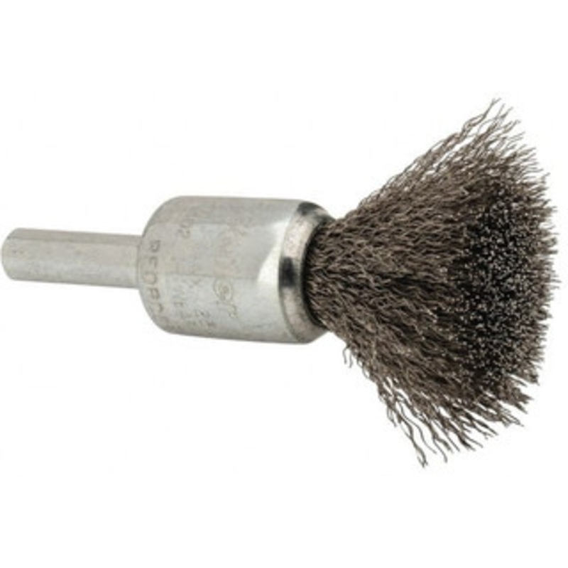 Weiler Abrasives 1/2 Diam Stainless Steel Crimped End Brush 7/8 Trim Length, 1/4 Shank Diam, 25,000 Max RPM 10013 – 75846162