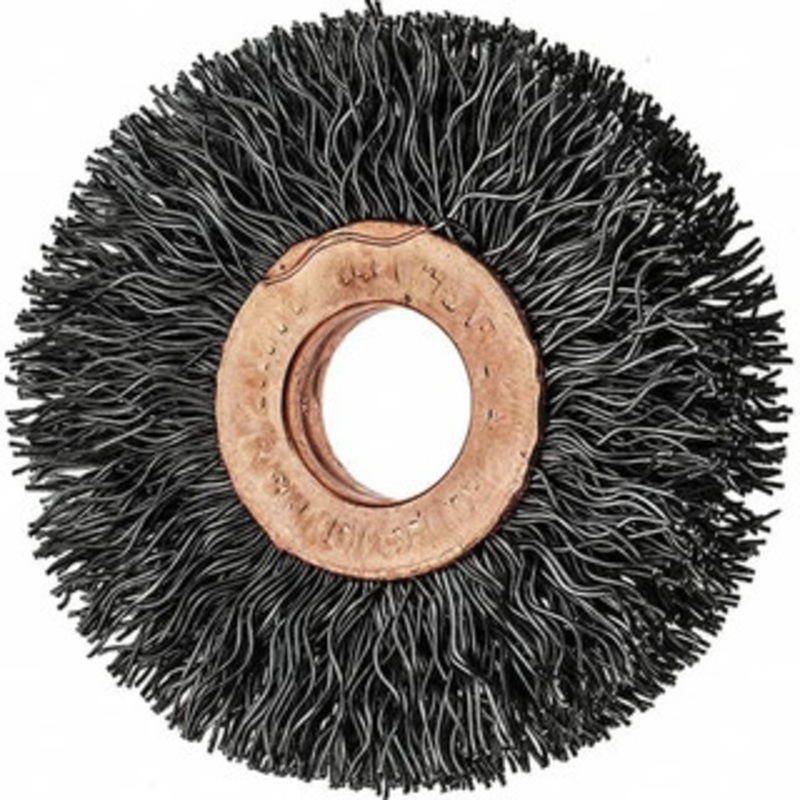 Tru-Maxx 2 OD, 1/2 Arbor Hole, Crimped Steel Wheel Brush 3/8 Face Width, 1/2 Trim Length, 0.014 Filament Diam, 20,000 RPM 88556 – 32246647