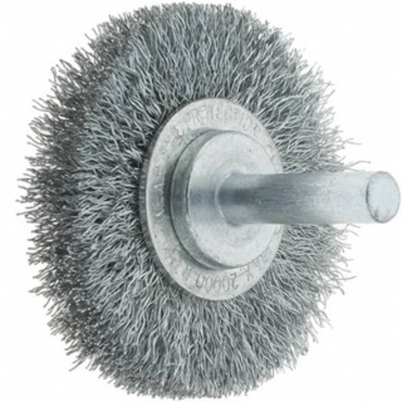 Tru-Maxx 2 OD, 1/4 Shank Diam, Crimped Steel Wheel Brush 3/8 Face Width, 7/16 Trim Length, 0.008 Filament Diam, 20,000 RPM 88564 – 32250953