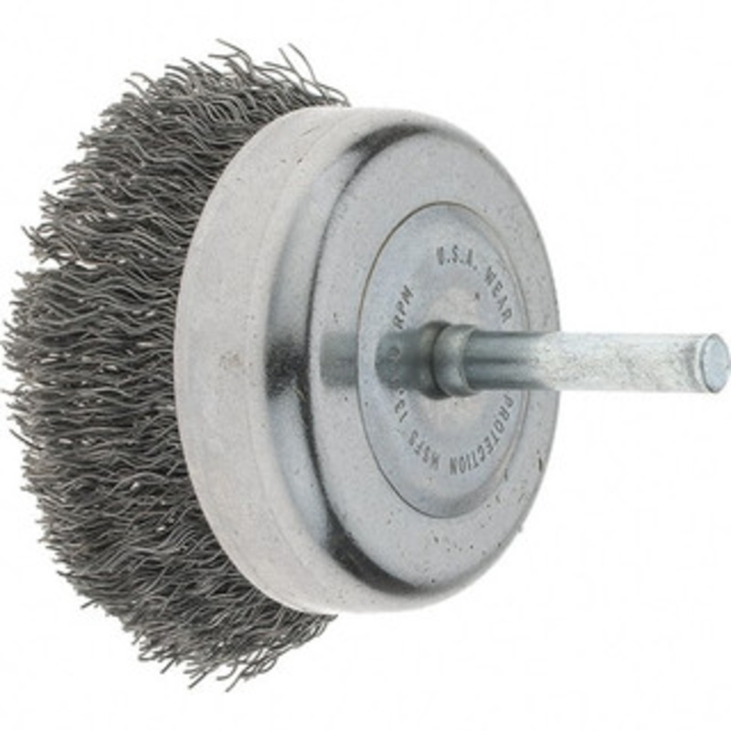 Tru-Maxx 2-3/4 Diam 1/4 Shank Steel Fill Cup Brush Crimped Wire, 0.0118 Wire Diam, 7/8 Trim, 6,000 Max RPM 88554 – 32246738