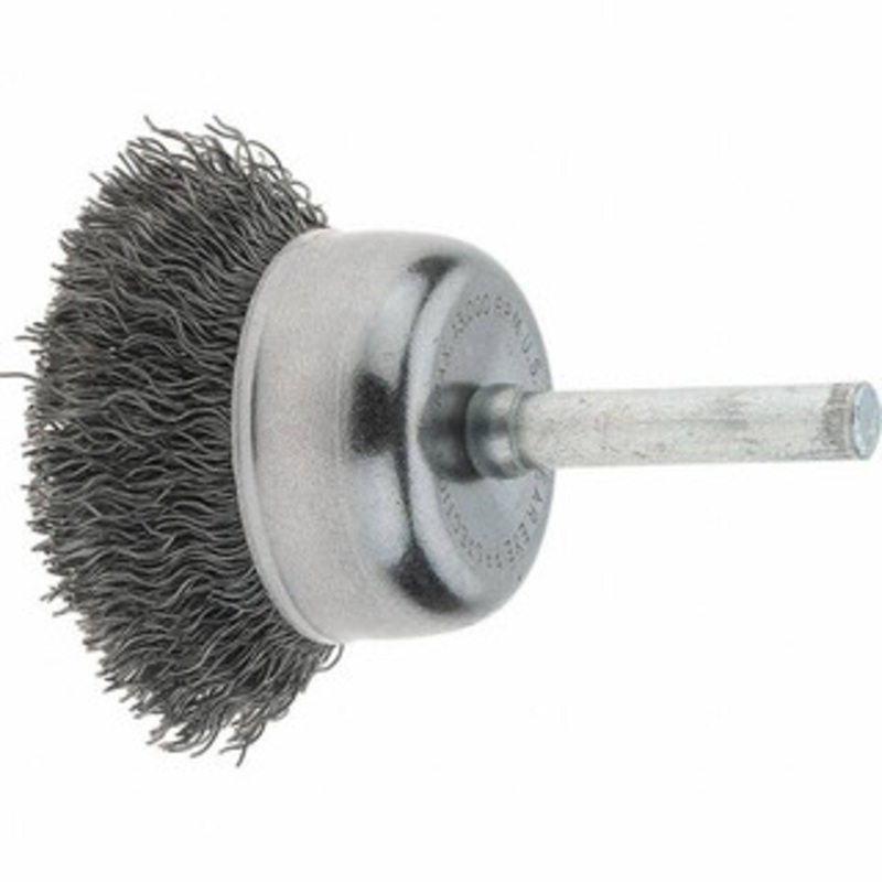 Tru-Maxx 1-3/4 Diam 1/4 Shank Steel Fill Cup Brush Crimped Wire, 0.006 Wire Diam, 3/4 Trim, 13,000 Max RPM 88552 – 32246753