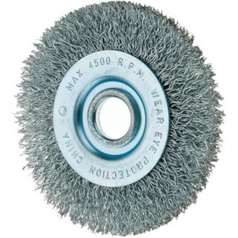 Tru-Maxx 3 OD, 1/2 Arbor Hole, Crimped Steel Wheel Brush 7/16 Face Width, 1/2 Trim Length, 0.008 Filament Diam, 12,500 RPM 88500 – 32246563
