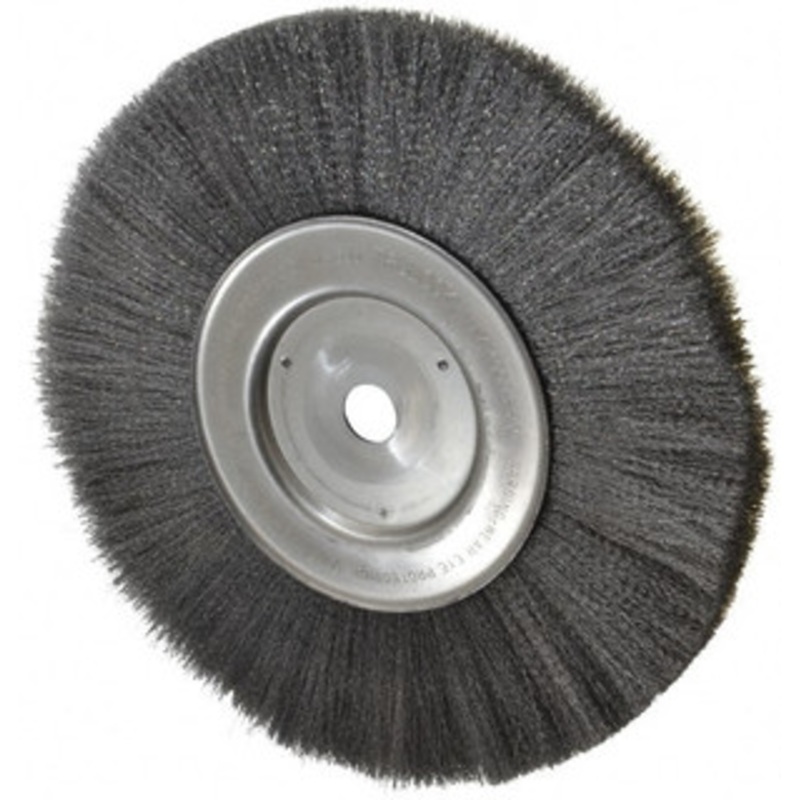 Weiler Abrasives 10 OD, 3/4 Arbor Hole, Crimped Steel Wheel Brush 3/4 Face Width, 2-1/2 Trim Length, 0.006 Filament Diam, 4,000 RPM 01228 – 75843490