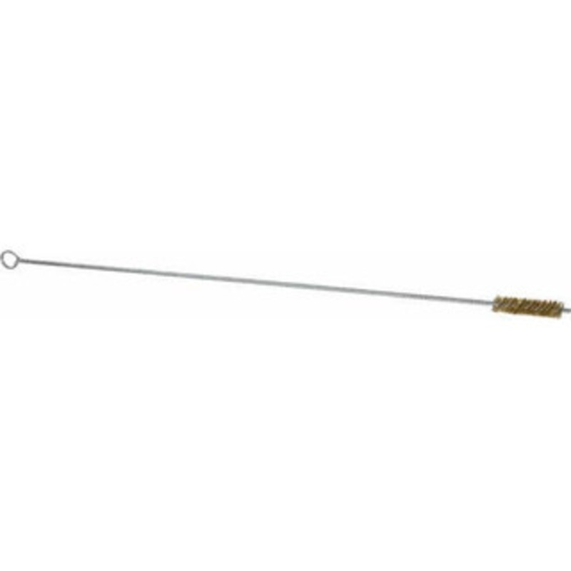 Made in USA 2 Long x 1/2 Diam Brass Twisted Wire Bristle Brush Double Spiral, 18 OAL, 0.004 Wire Diam, 0.162 Shank Diam 09-230818 – 03716693