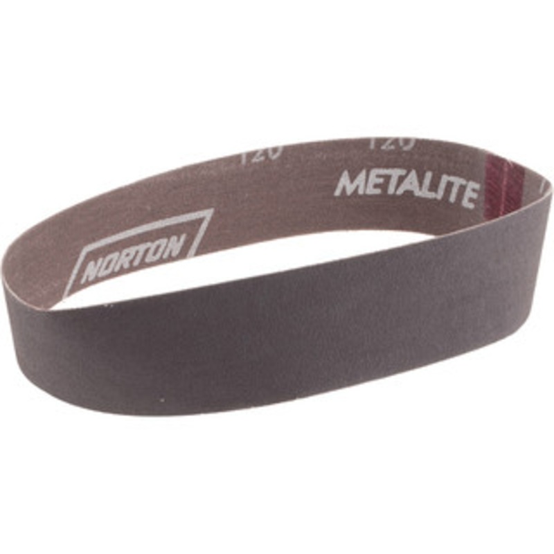 Norton 1-1/2 Wide x 18-15/16 OAL, 120 Grit, Aluminum Oxide Abrasive Belt Aluminum Oxide, Fine, Coated, Series R228 78072783198 – 82175811