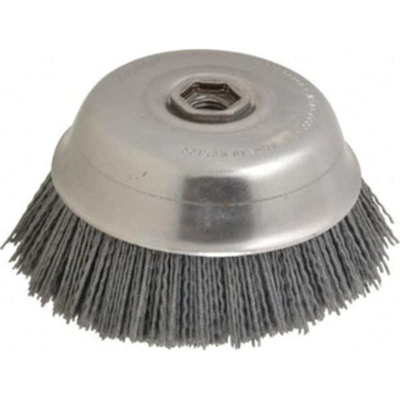 Osborn 6 Diam 5/8-11 Threaded Arbor Silicon Carbide Fill Cup Brush Straight Wire, Silicon Carbide Abrasive, 1-1/2 Trim, 6,000 Max RPM 0003213100 – 00221994