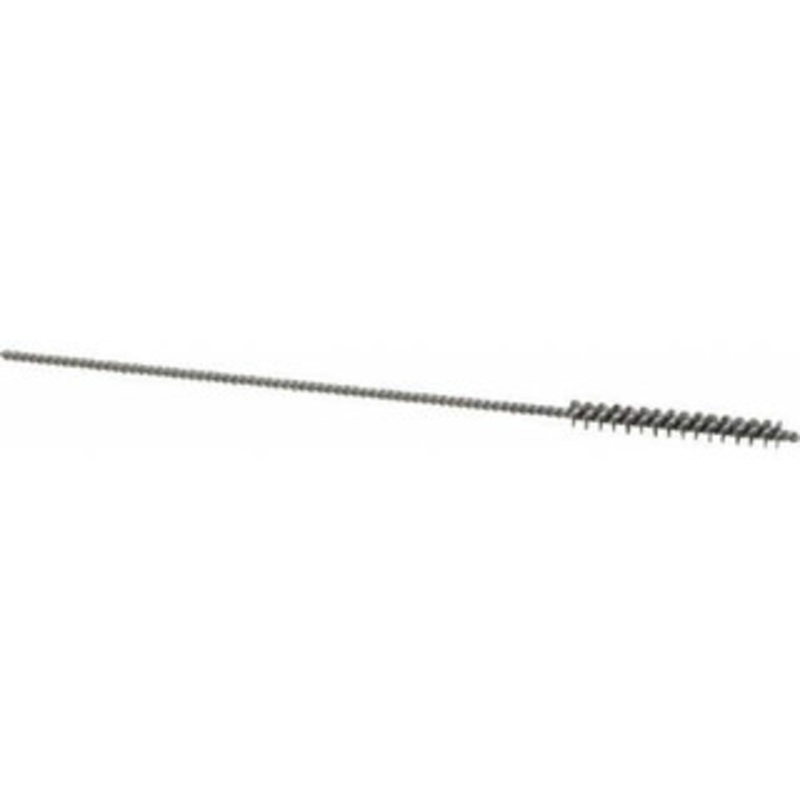 Made in USA 9/64 Diam Helical Stainless Steel Tube Brush Single Spiral, 0.003 Filament Diam, 1 Brush Length, 4 OAL, 0.056 Diam Stainless Steel Shank 09-320260 – 03717360